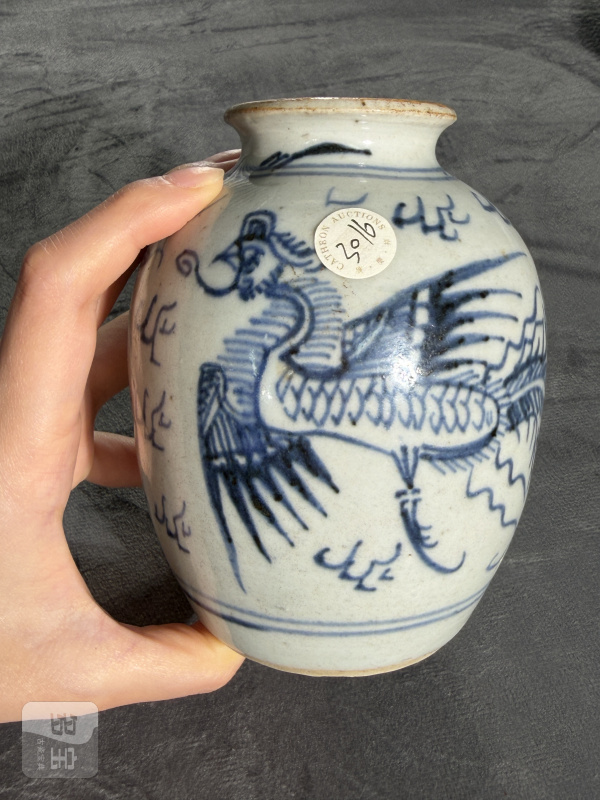 清雍正青花凤纹小罐 - 图2